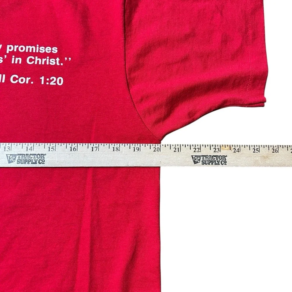 Vtg Screen Stars Best Jesus T Shirt Men's Large Red Religious USA Single‎ Stitch